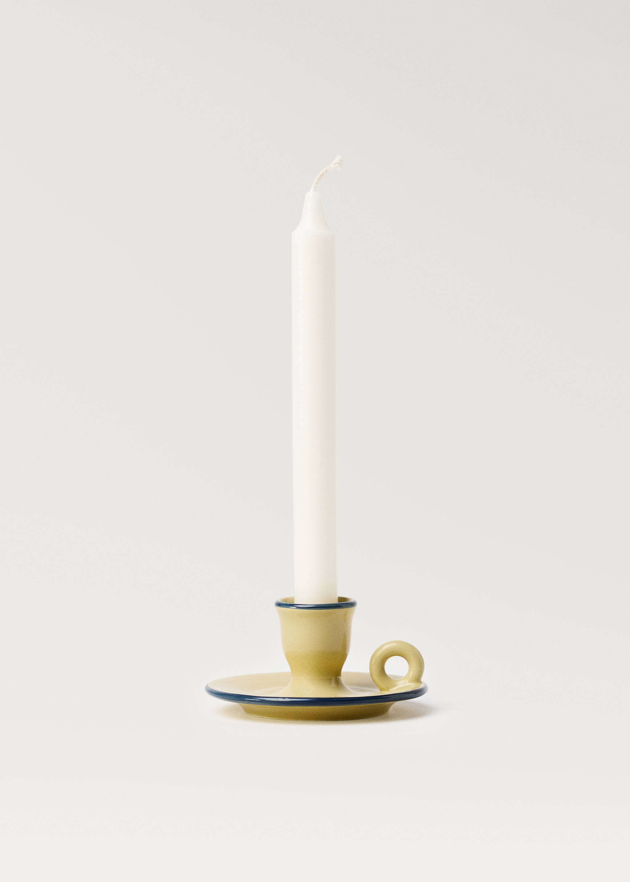 Färgad ljusstake i keramik med kant - Detaljer om artikeln 1