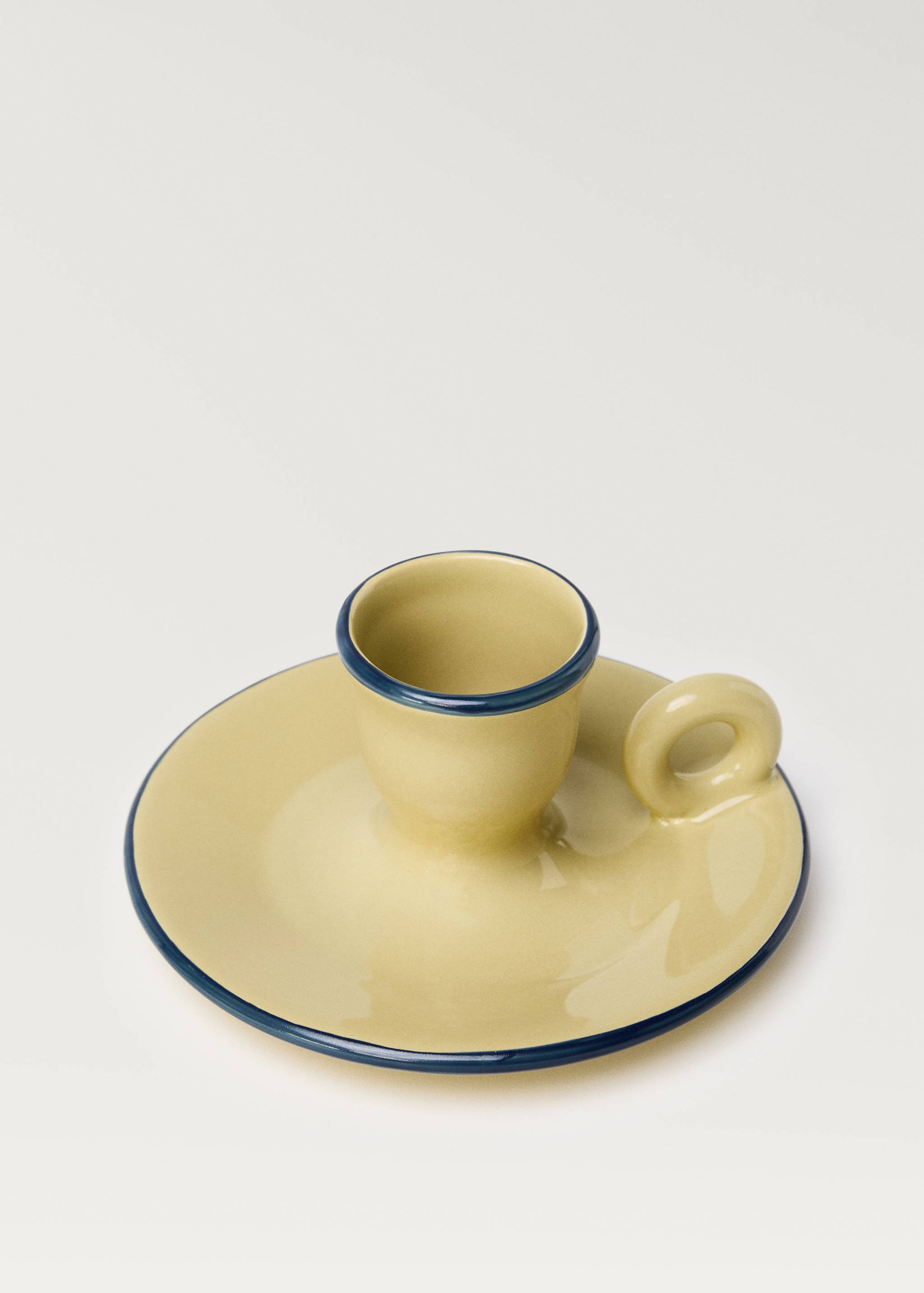 Färgad ljusstake i keramik med kant - Detaljer om artikeln 2