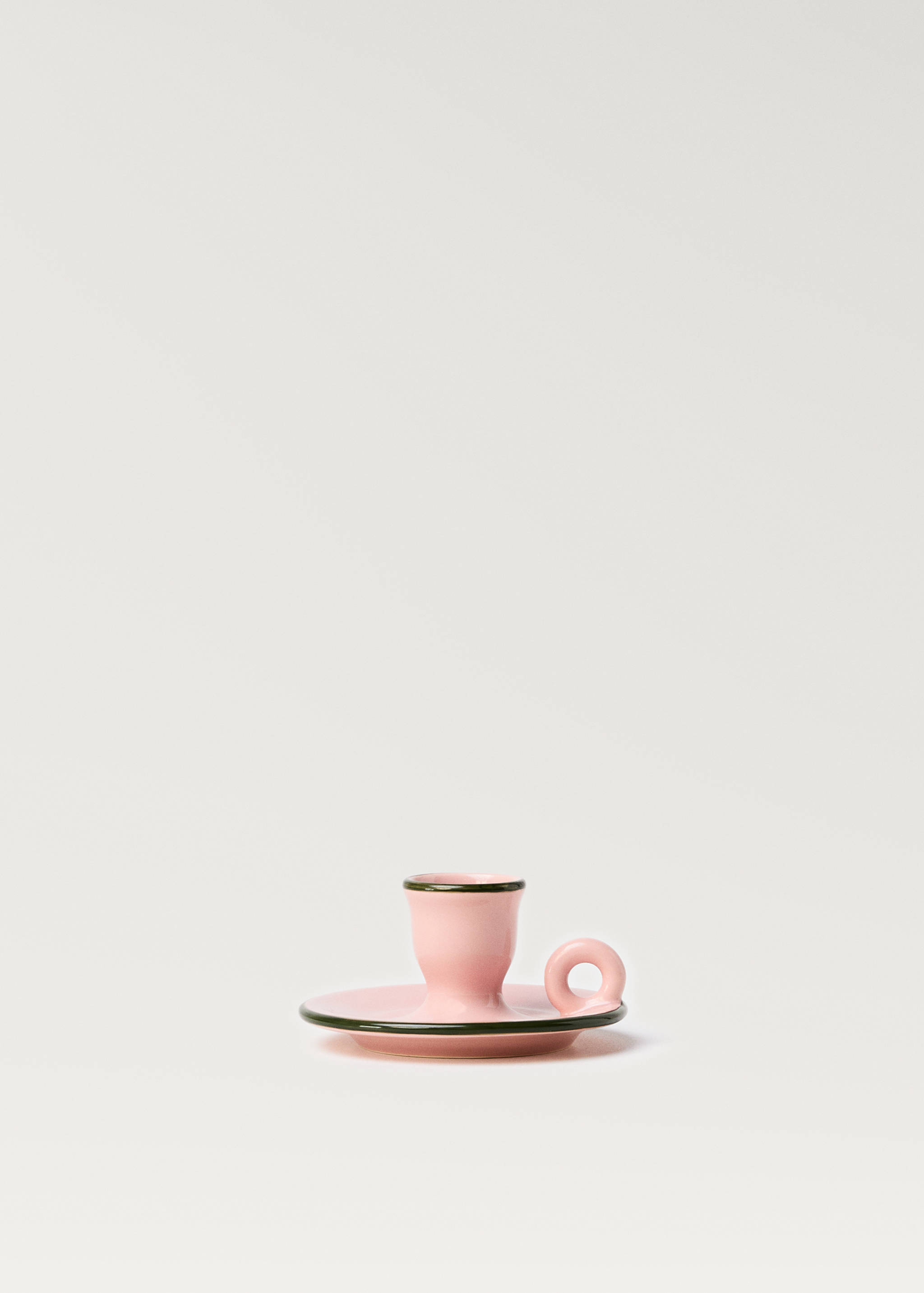 Färgad ljusstake i keramik med kant - Artikel utan modell