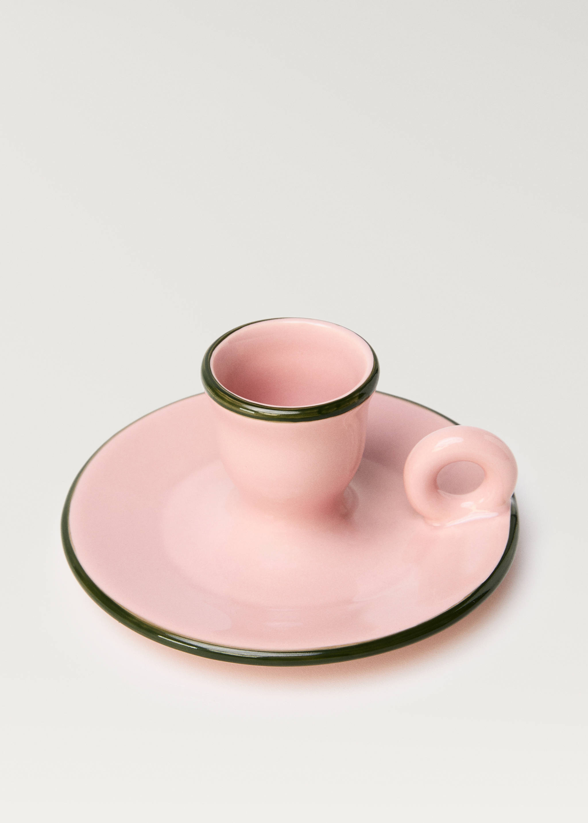 Färgad ljusstake i keramik med kant - Detaljer om artikeln 2