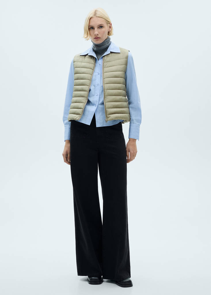 Quilted gilet — Pastel Green