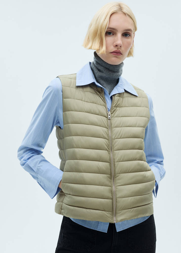 Quilted gilet — Pastel Green