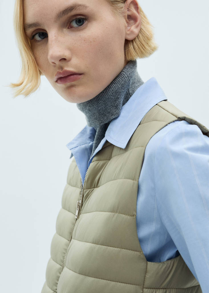 Quilted gilet — Pastel Green