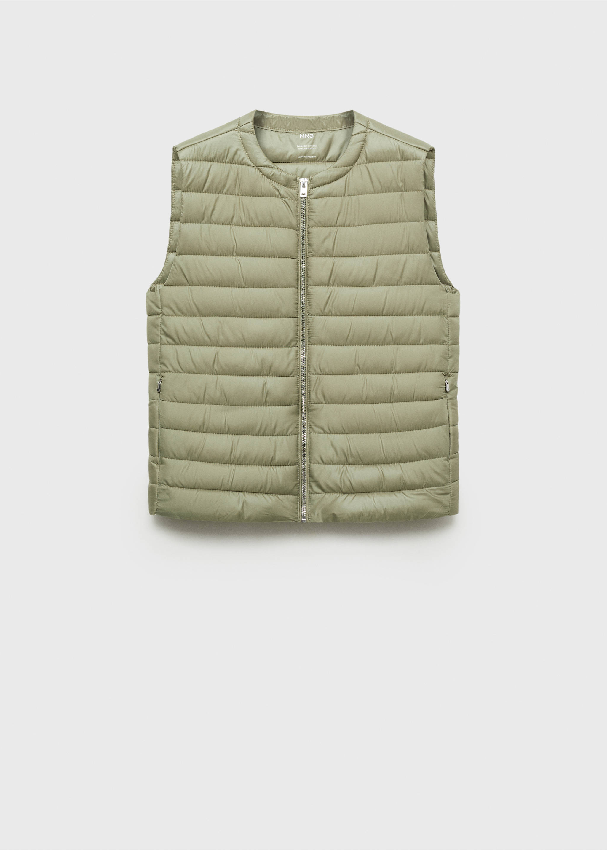 Quilted vest - Article without model, Pastel Green. Ref: 87063269-00.