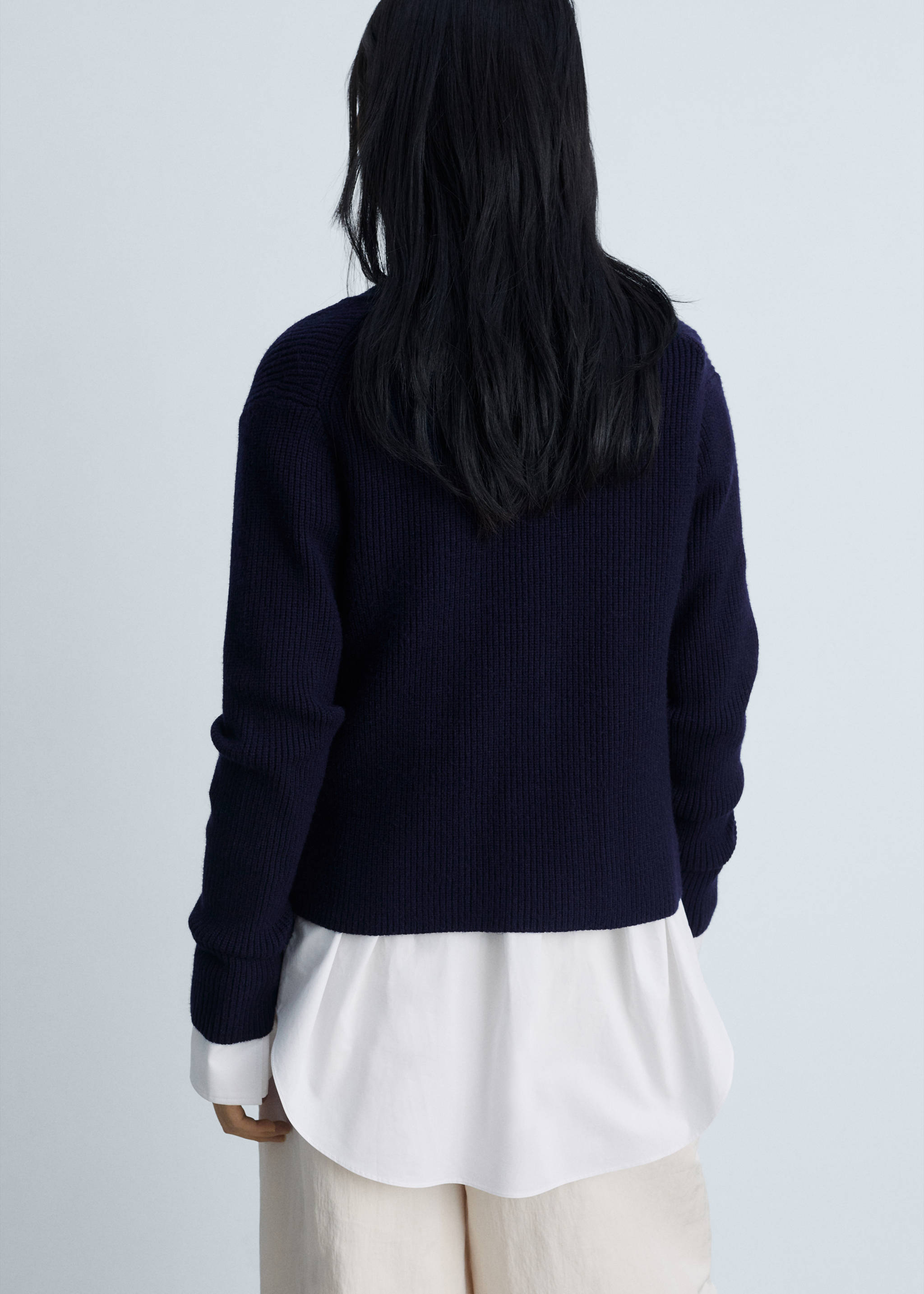 Double-breasted knitted jacket - Reverse of the article