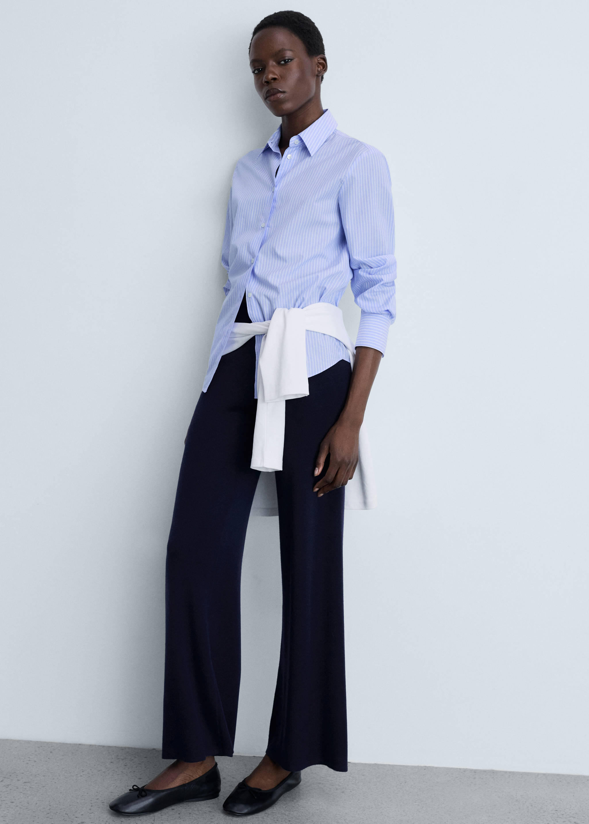 棉麻混纺针织裤 - null