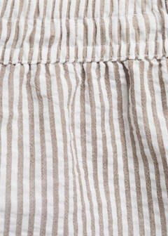 Two-piece striped seersucker pyjama shorts — Medium Brown 8