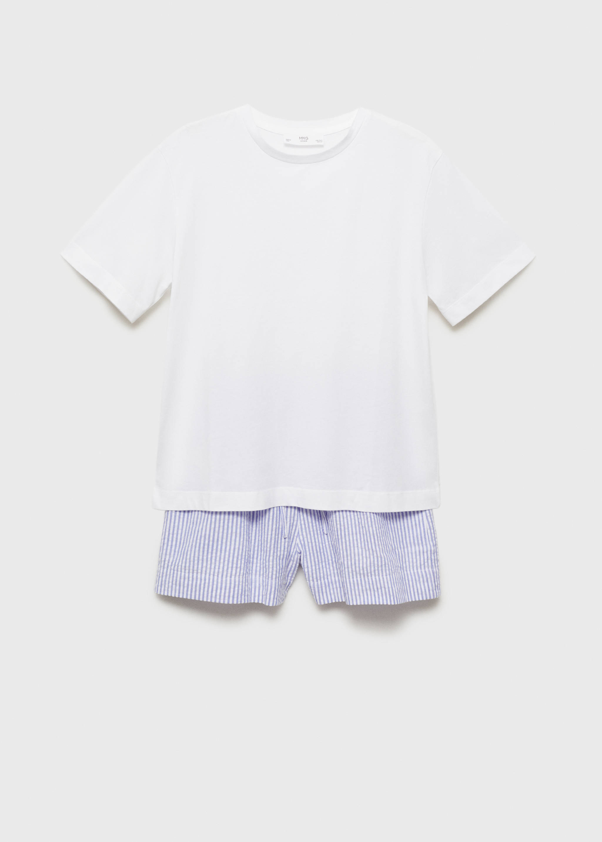 Pyjama deux pièces court en seersucker à rayures - Article sans modèle