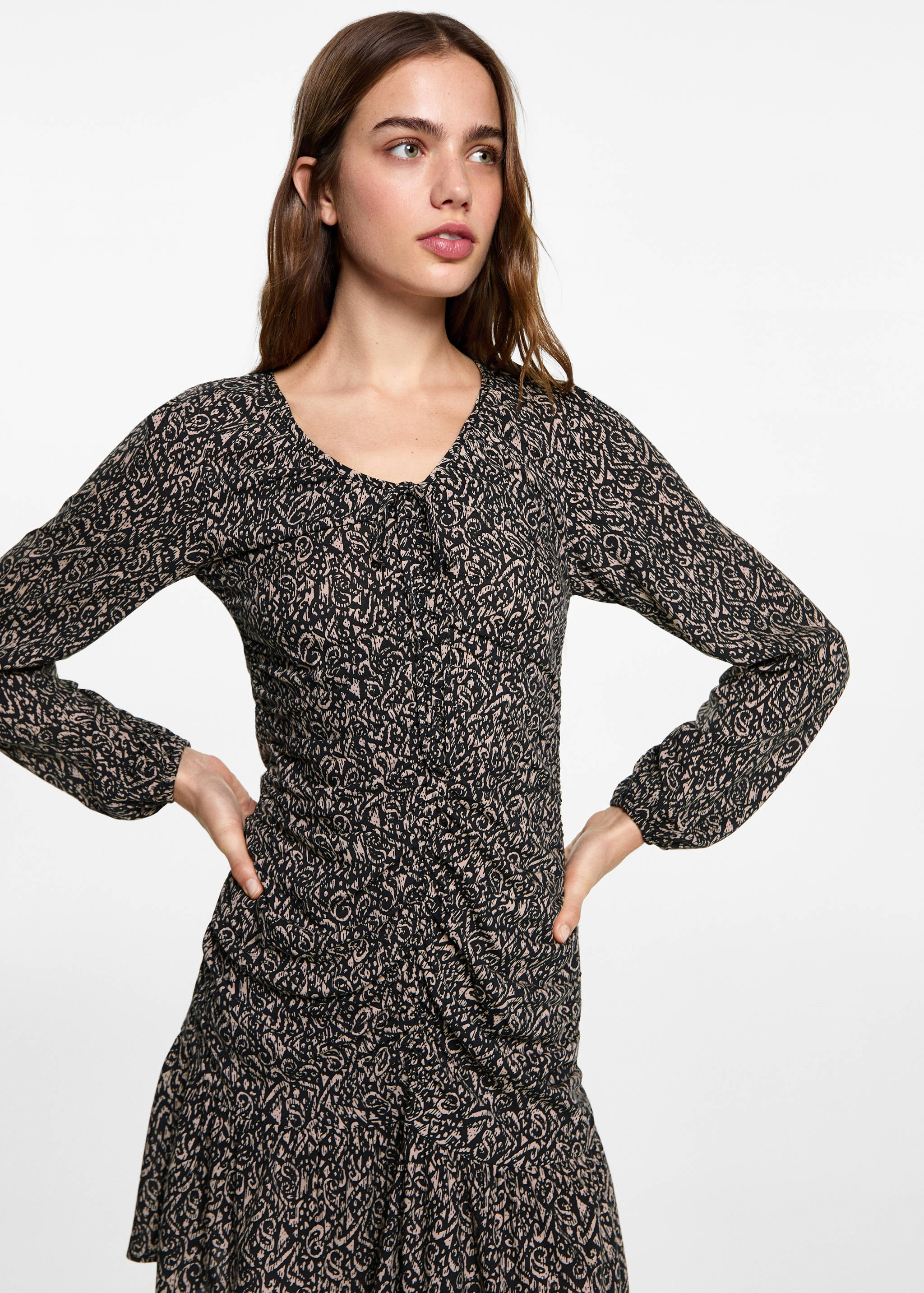 Printed ruched dress - Medium plane