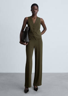 Suit waistcoat with buttons — Khaki 2