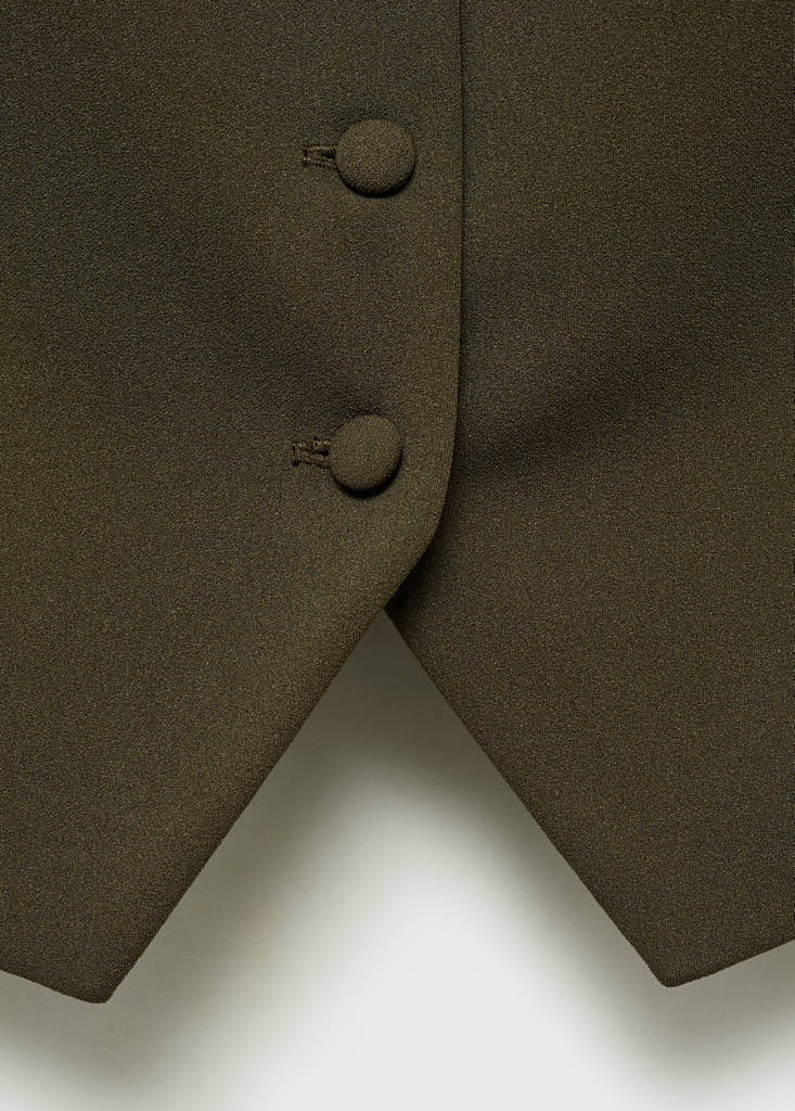 Suit waistcoat with buttons — Khaki