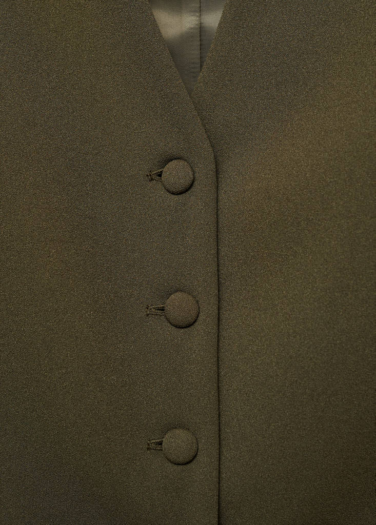 Suit waistcoat with buttons — Khaki