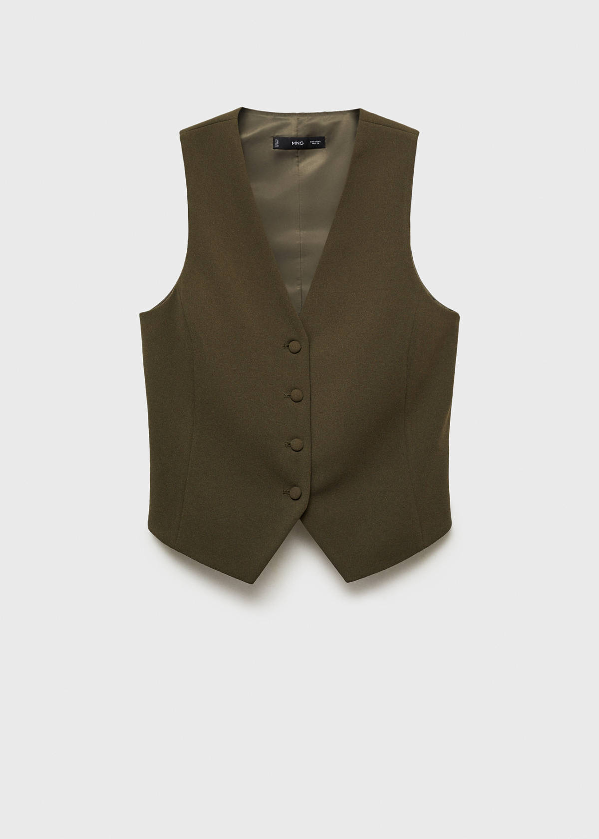Suit waistcoat with buttons — Khaki