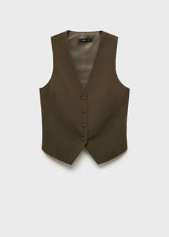 Suit waistcoat with buttons — Khaki 21