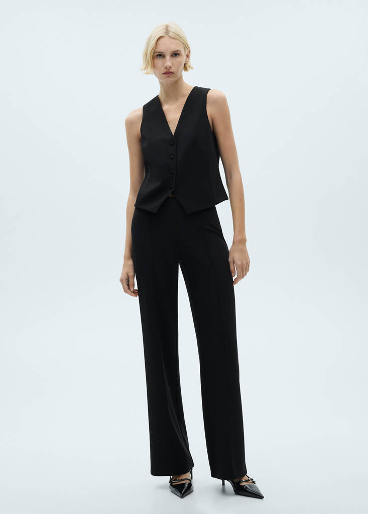 Suit waistcoat with buttons — Black