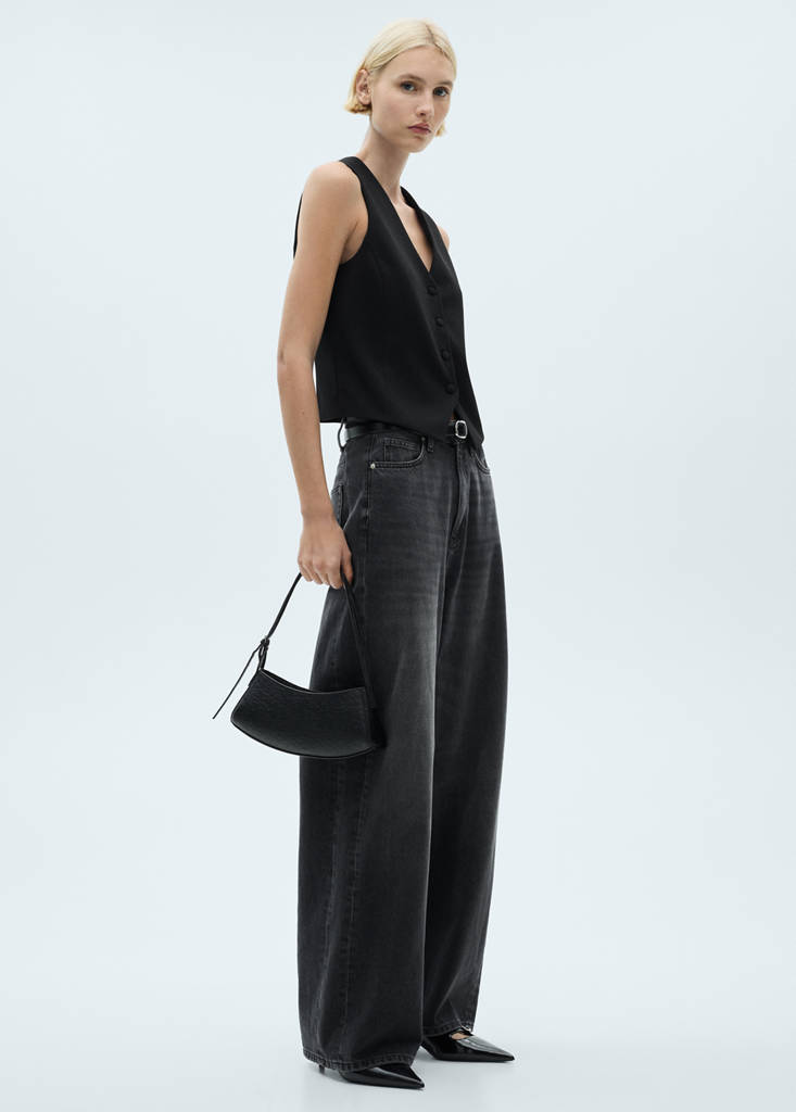Suit waistcoat with buttons — Black