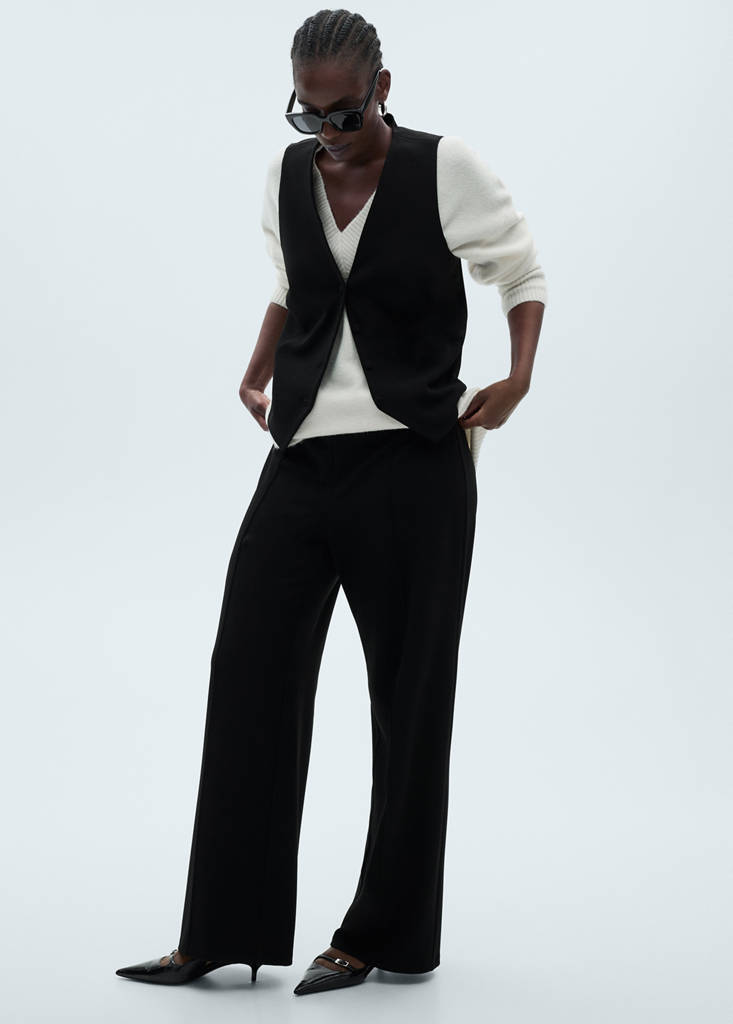 Suit waistcoat with buttons — Black