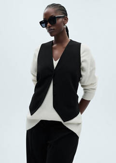 Suit waistcoat with buttons — Black 8