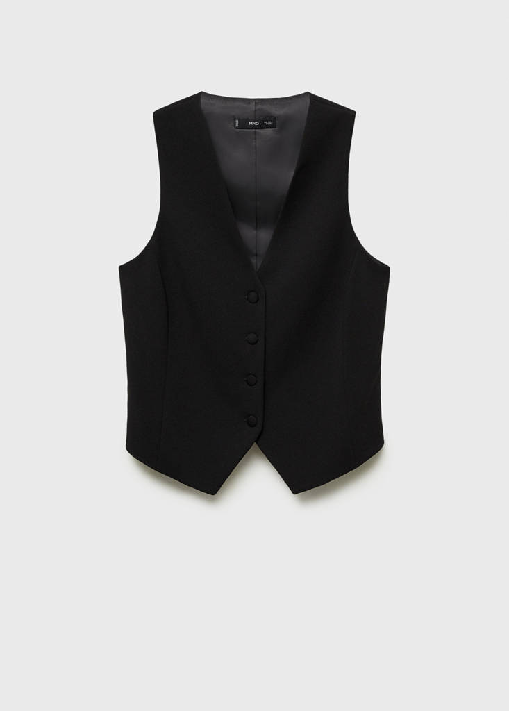 Suit waistcoat with buttons — Black