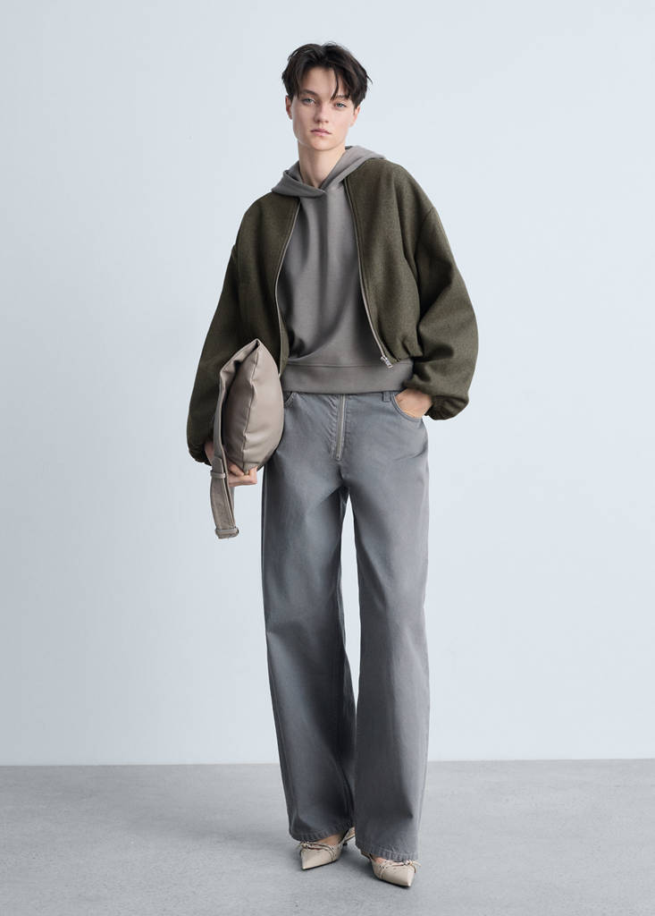 Gathered bomber jacket — Khaki