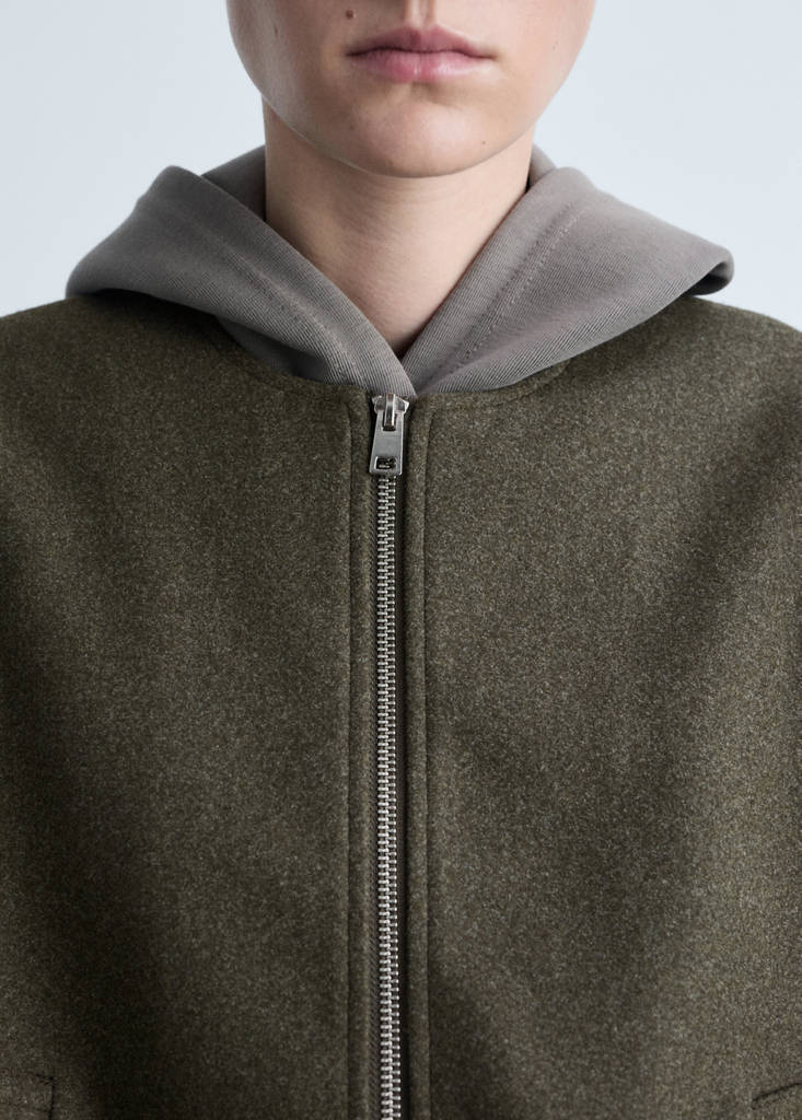 Gathered bomber jacket — Khaki