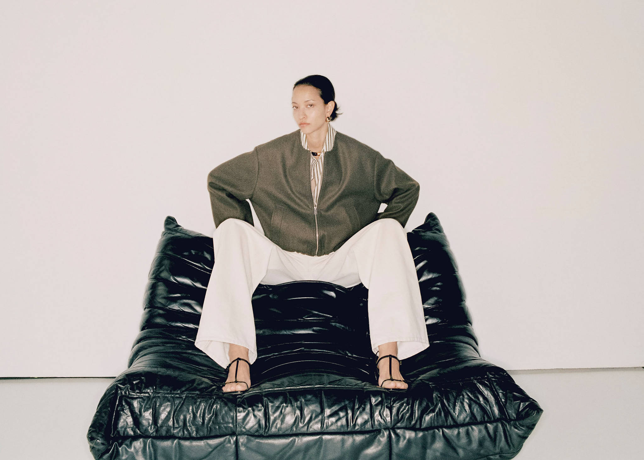 Gathered bomber jacket - Panoramic plane