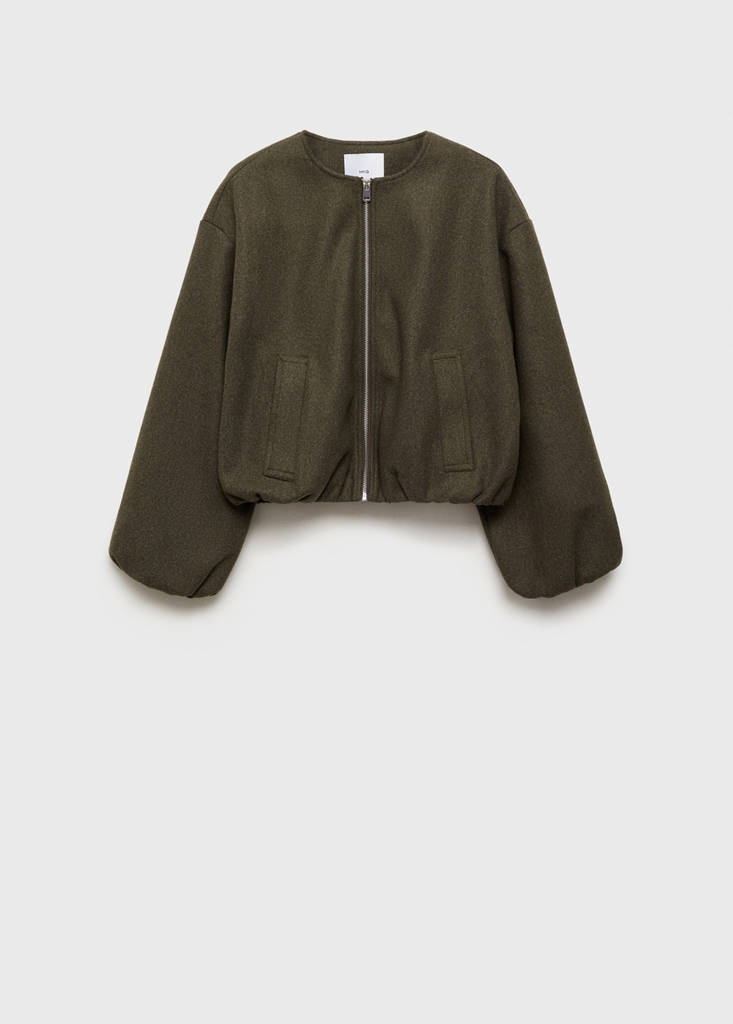 Gathered bomber jacket — Khaki