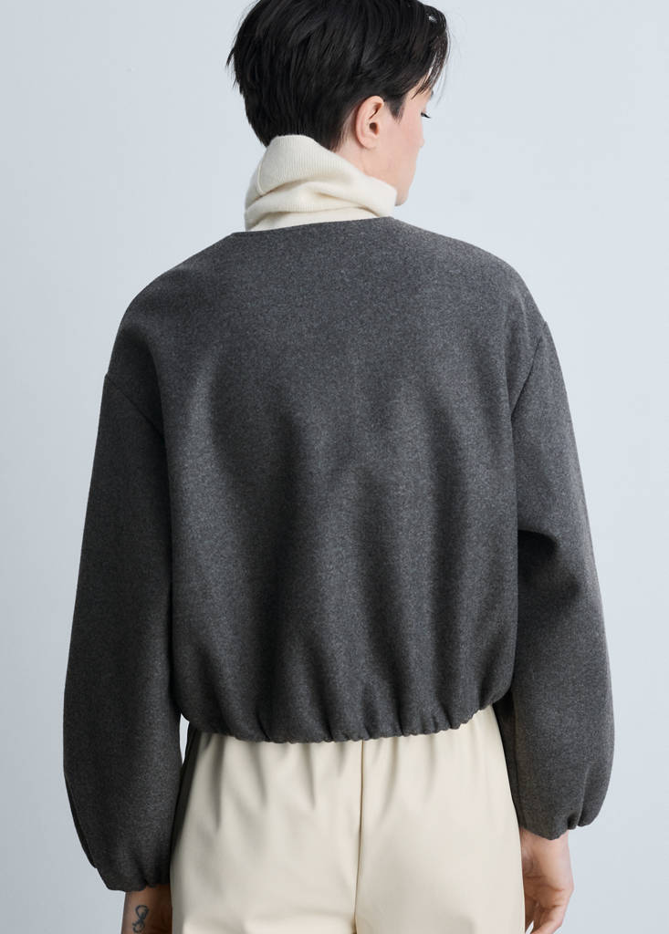 Gathered bomber jacket — Grey