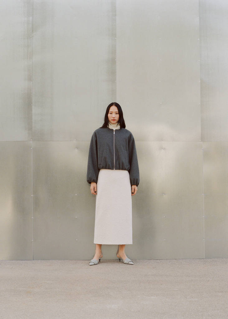 Gathered bomber jacket — Grey