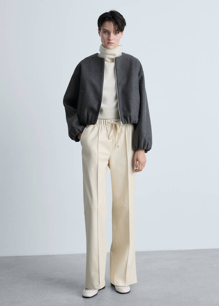 Gathered bomber jacket — Grey