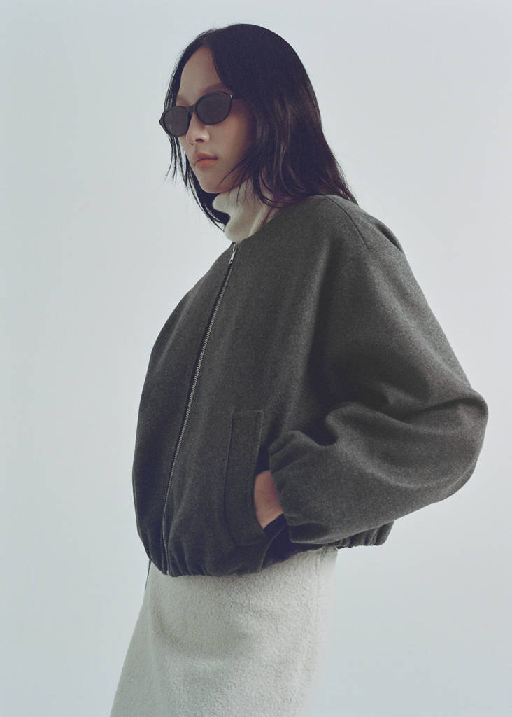 Gathered bomber jacket — Grey