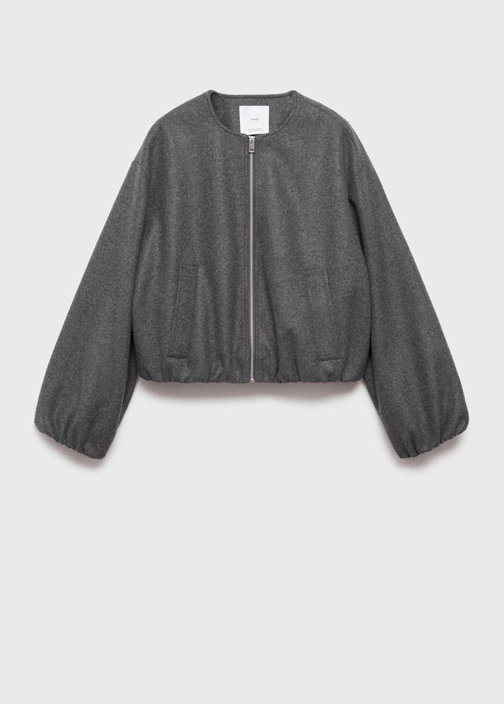 Gathered bomber jacket — Grey