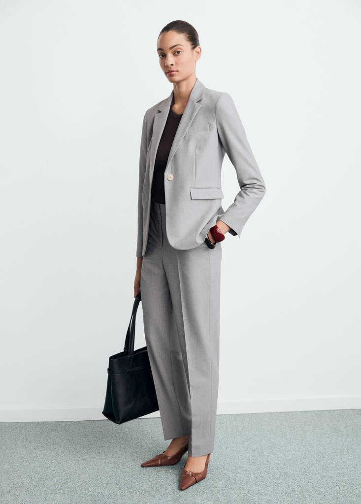 MANGO - Blazer costume cintré gris - 42