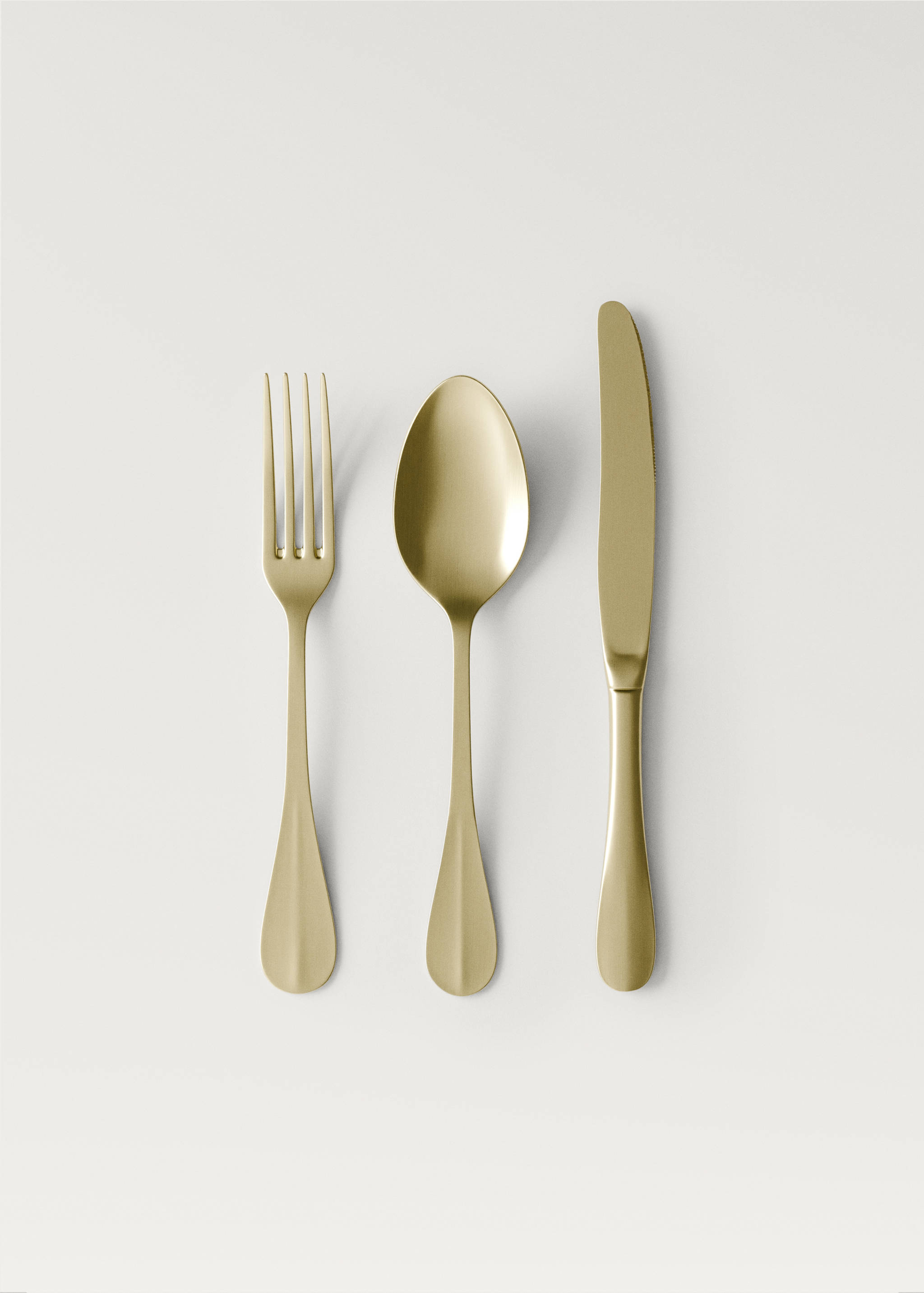 3-delige bestekset van goudkleurig roestvrij staal - Artikel zonder model