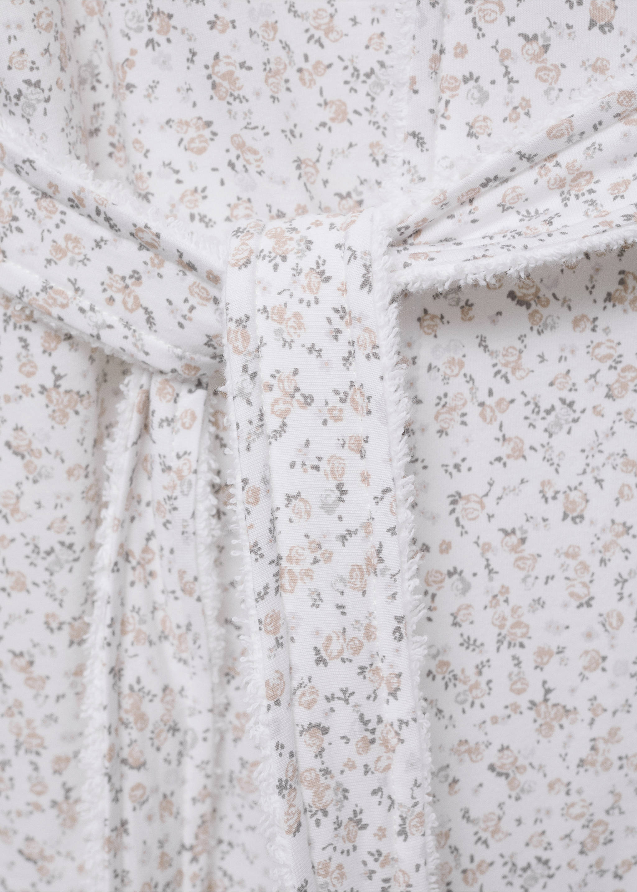 Badrock för barn i bomull med mini-blommönster - Detaljer om artikeln 2, Vit. Ref: 87063307-00.