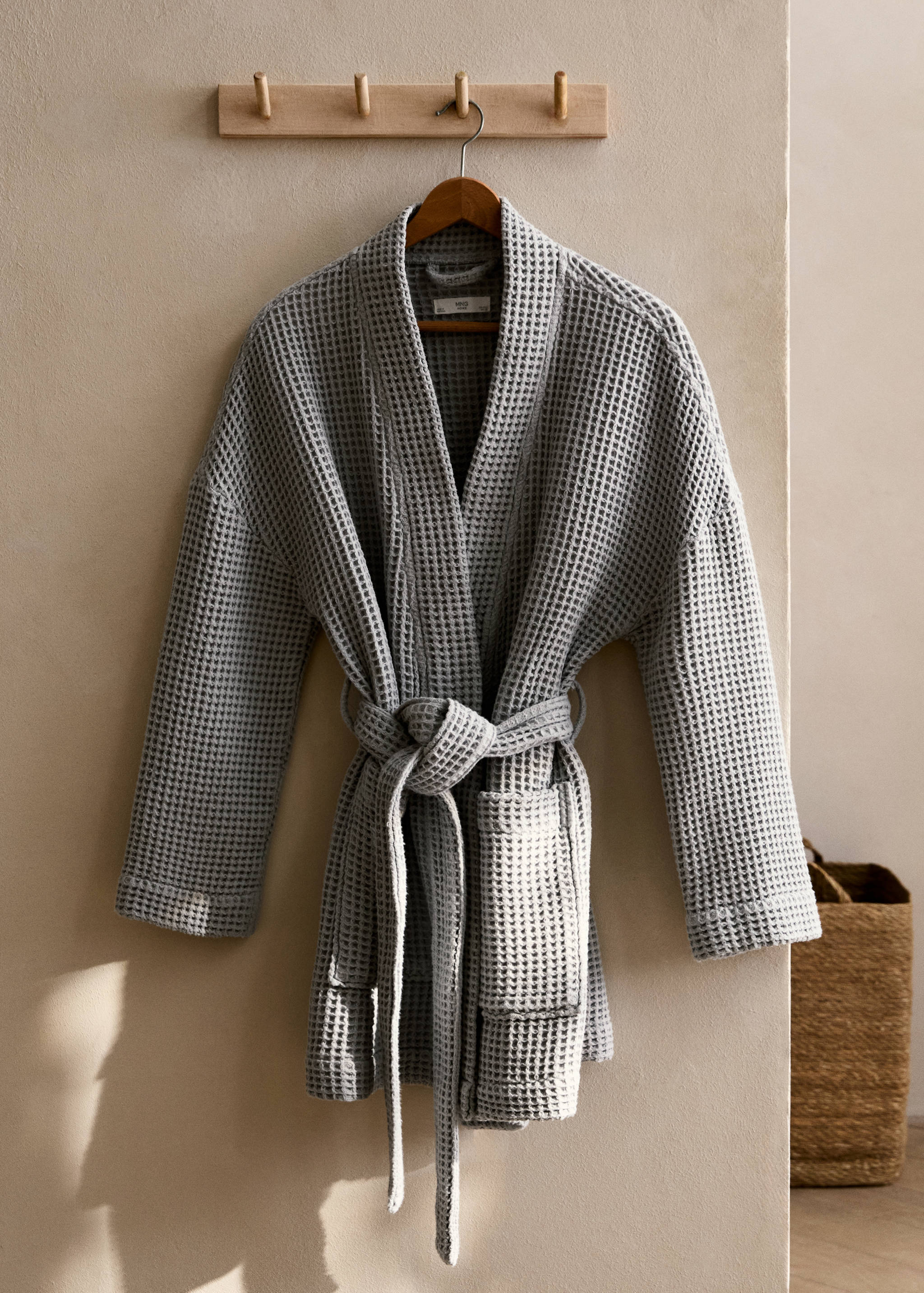 Washed waffle dressing gown - General plane