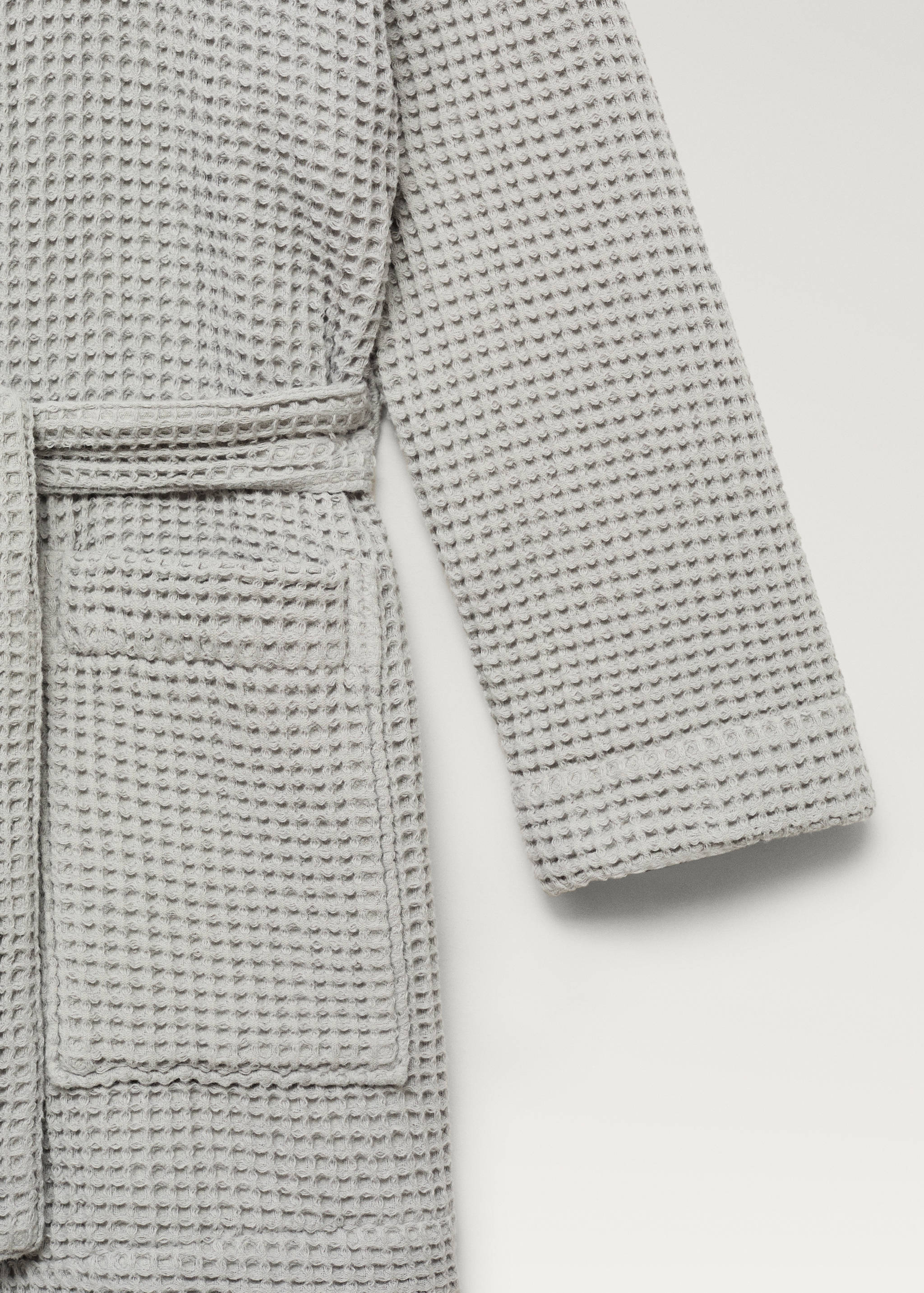 Washed waffle dressing gown - Details of the article 2