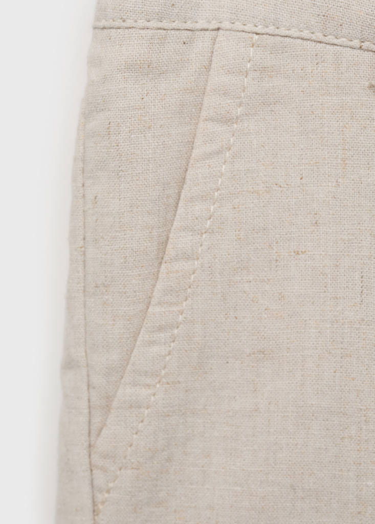 Linen-blend Bermuda shorts — Sand