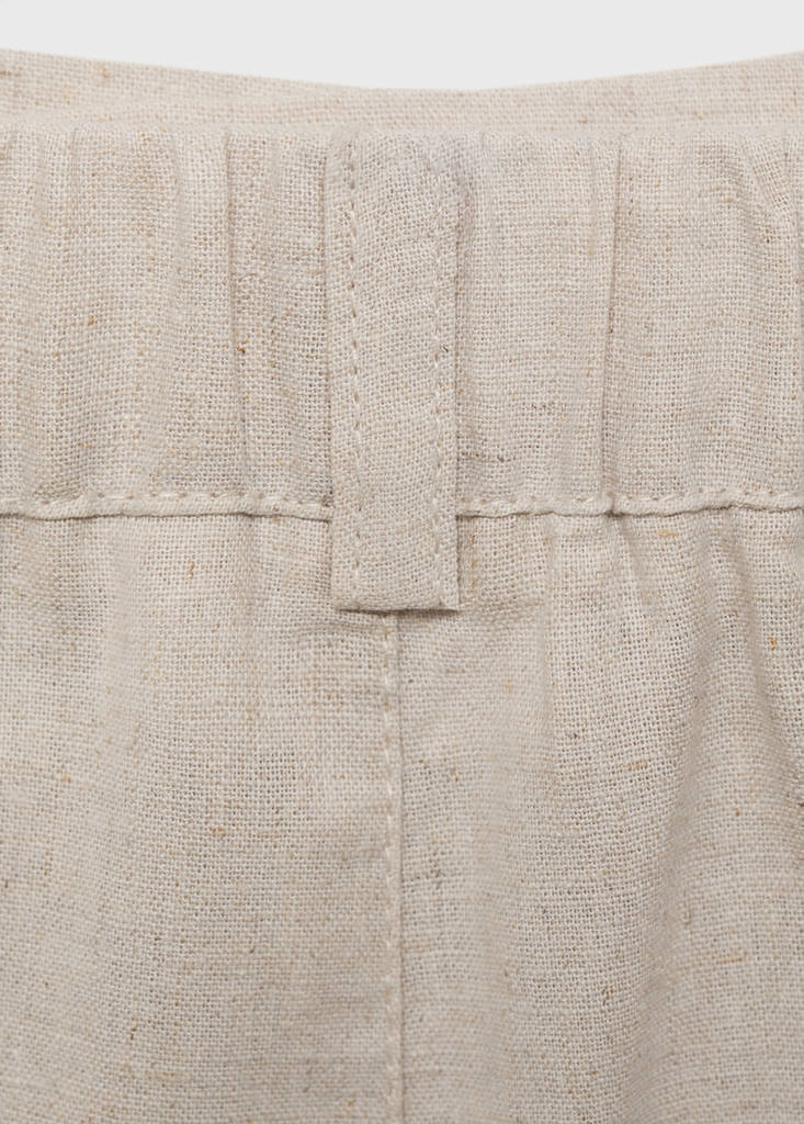 Linen-blend Bermuda shorts — Sand