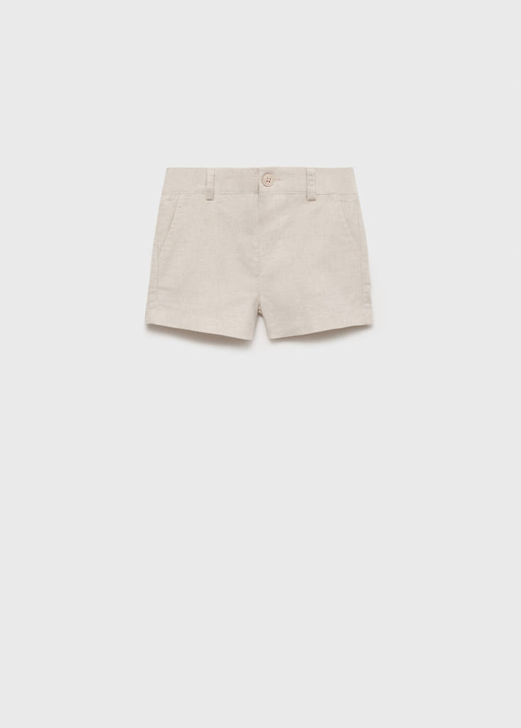 Linen-blend Bermuda shorts — Sand