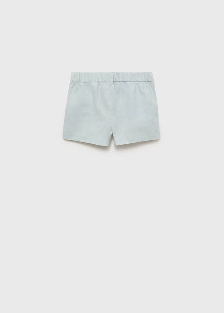 Linen-blend Bermuda shorts — Sky Blue