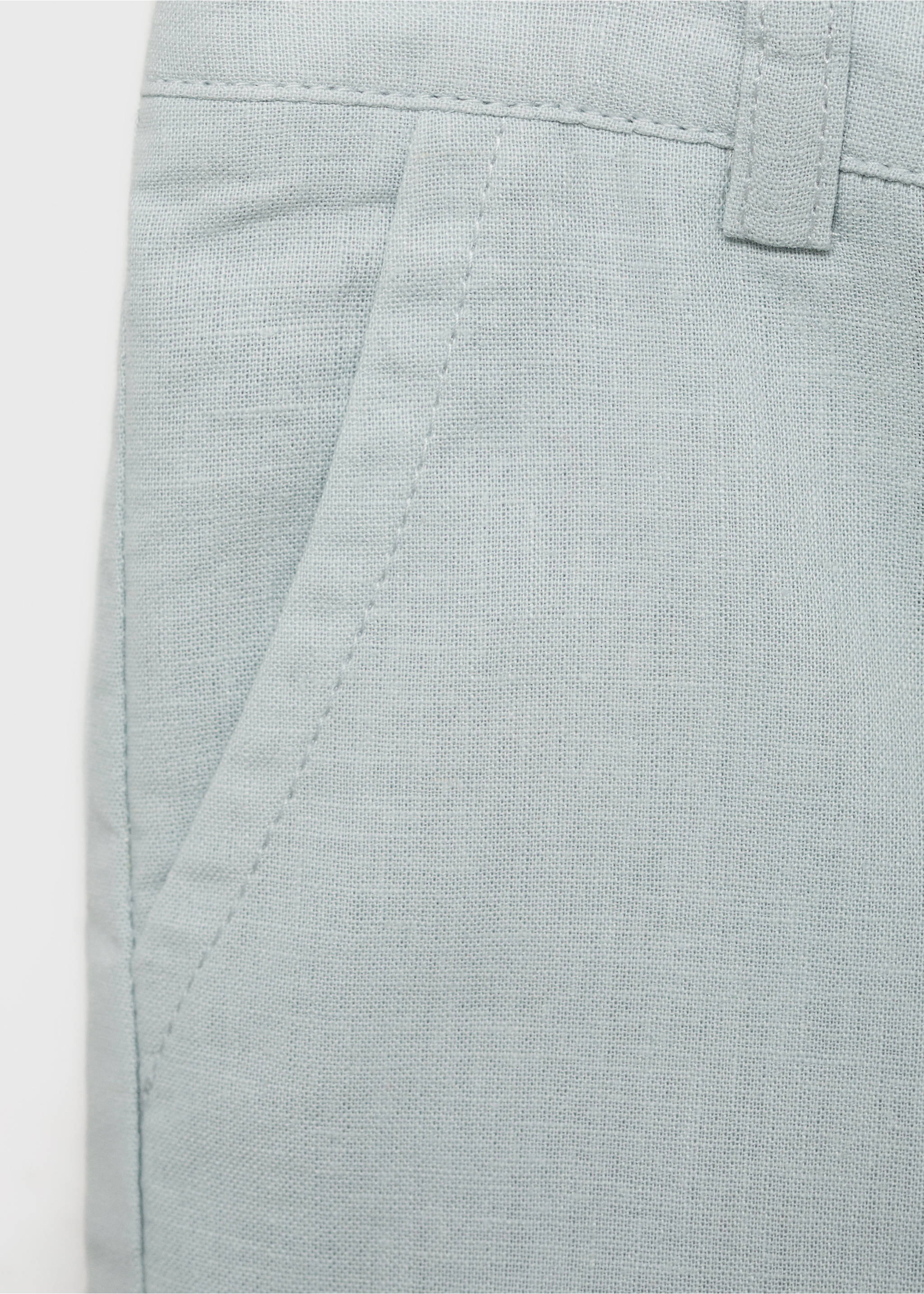 Bermudas lino - Detalle del artículo 8, Azul celeste. Ref: 87063634-00.