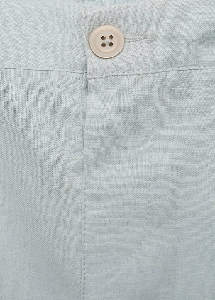 Linen-blend Bermuda shorts — Sky Blue