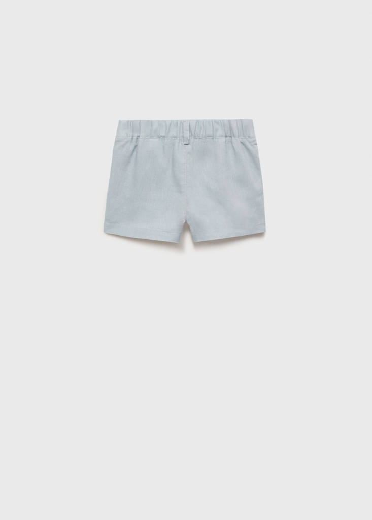 Linen-blend Bermuda shorts — Blue