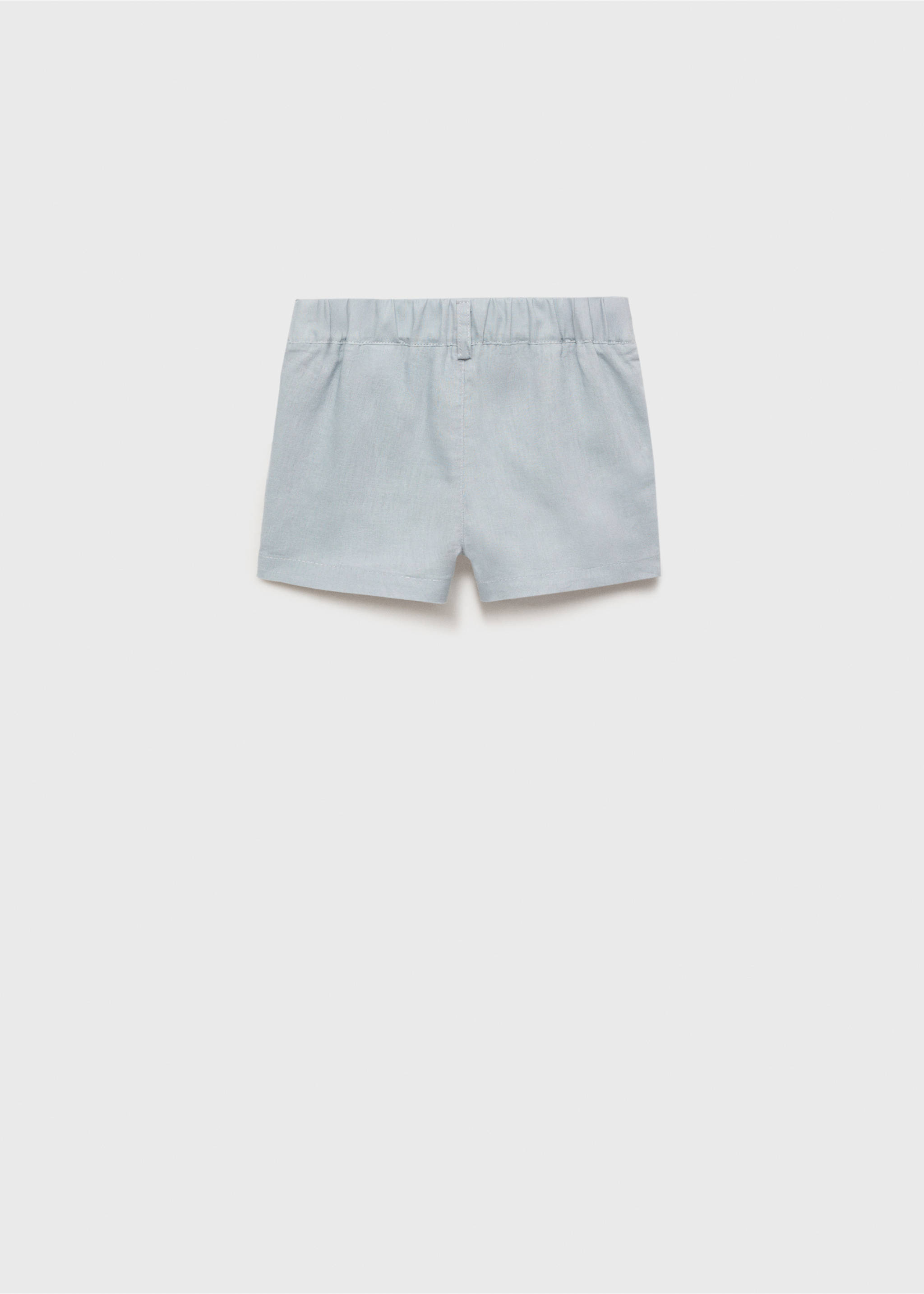 Linen-blend Bermuda shorts - Reverse of the article, Blue. Ref: 87063634-00.