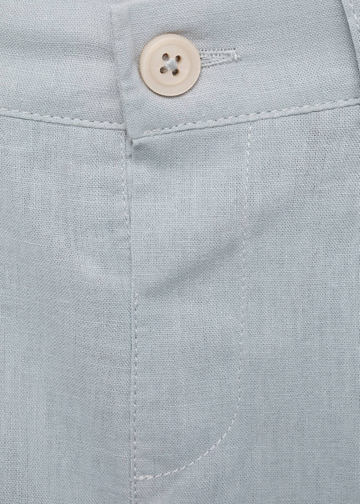 Linen-blend Bermuda shorts — Blue