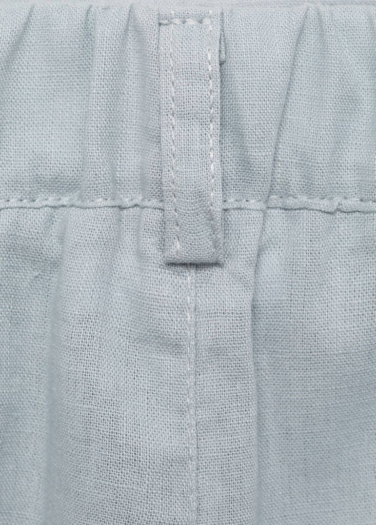 Linen-blend Bermuda shorts — Blue