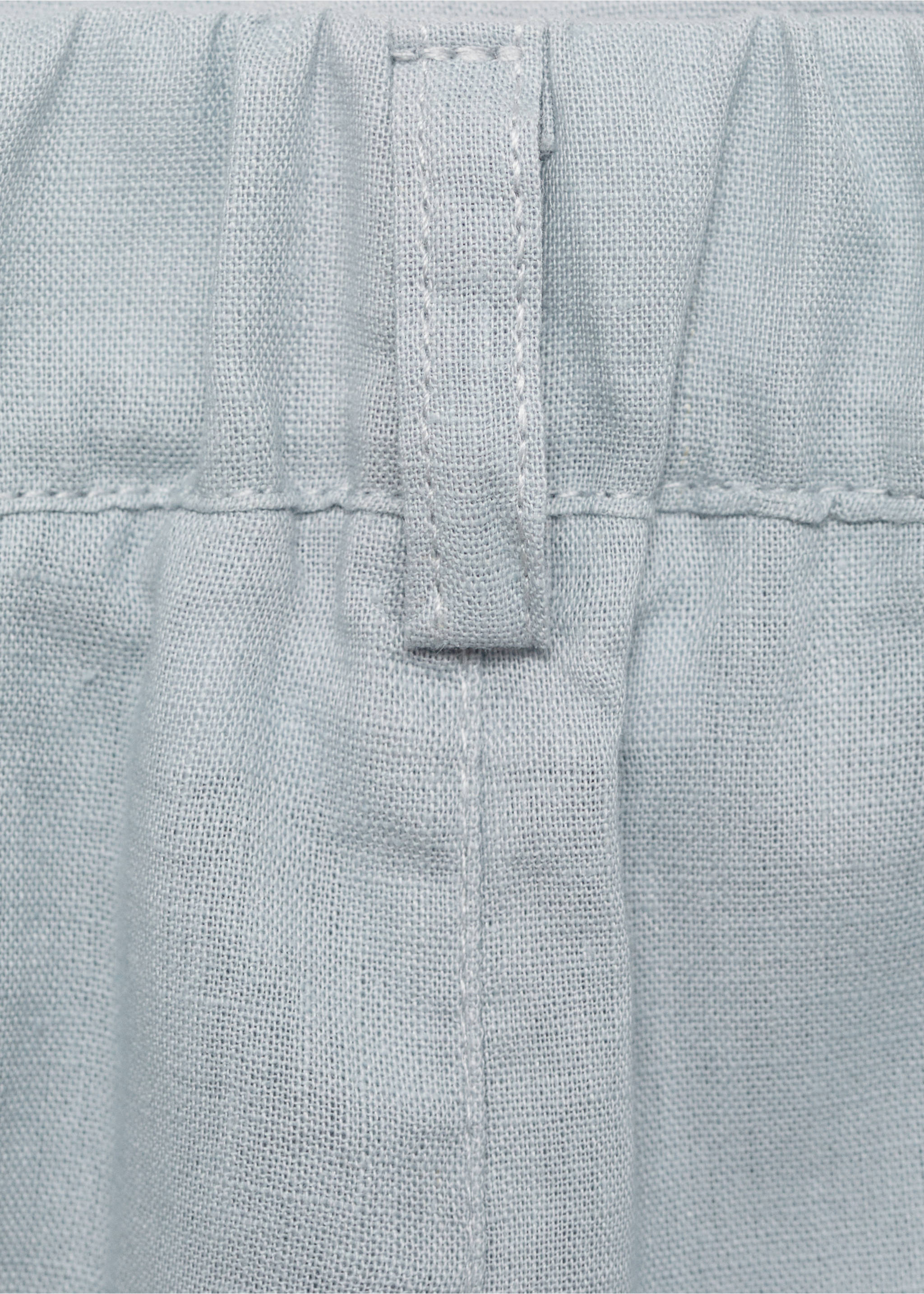 Linen-blend Bermuda shorts - Details of the article 0, Blue. Ref: 87063634-00.