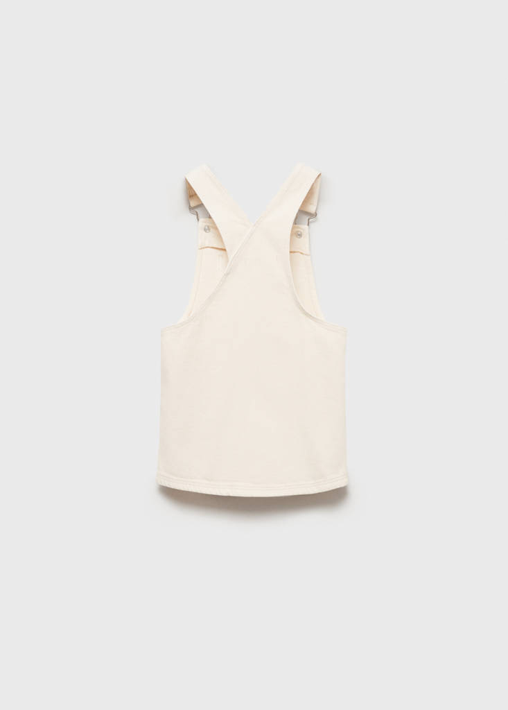 Short denim pinafore — Ecru