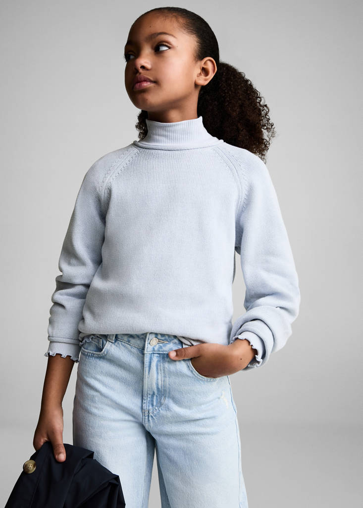 Knitted cotton sweater — Sky Blue